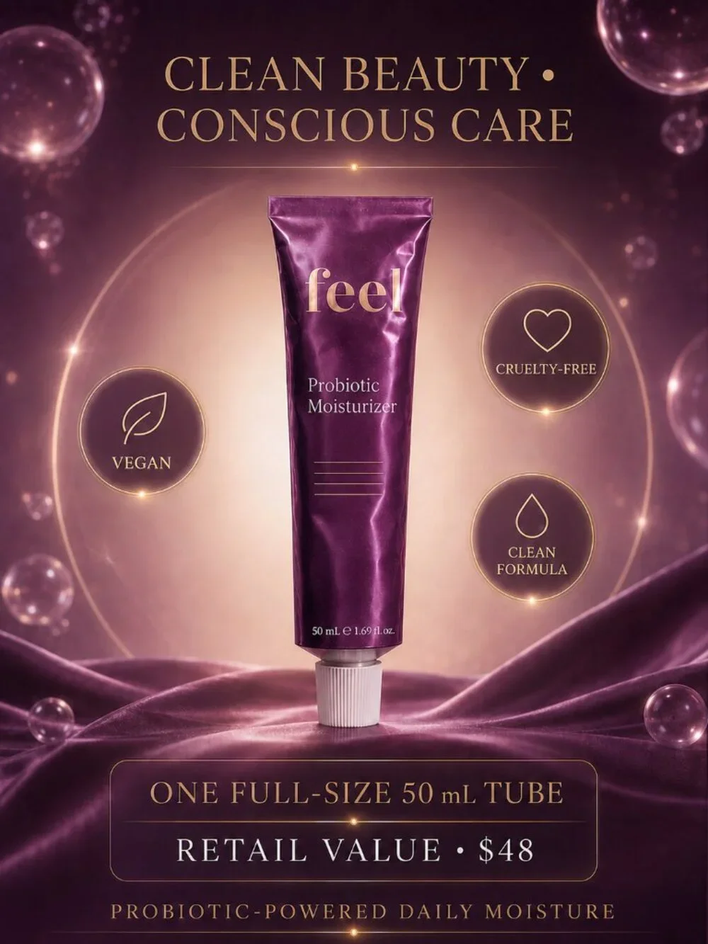 Feel Beauty Probiotic Moisturizer 50mL New